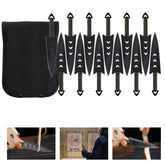 THROWFUN 12 Pack 9Cr17 stainless steel- 6.5''(length) 0.12''(thick) , throwing knives set  Full-Tang Throwing Set, with Nylon Sheath for Competition and Recreation Black Darts-FB-YF005-12